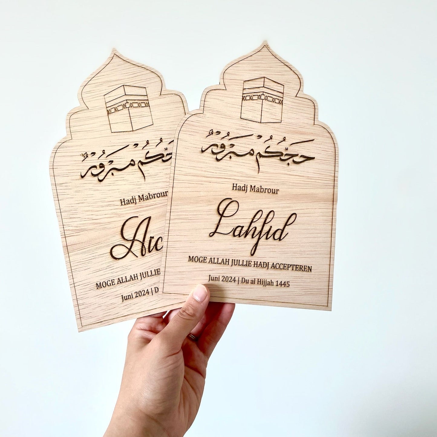 Gepersonaliseerde houten kader Umrah/Hadj