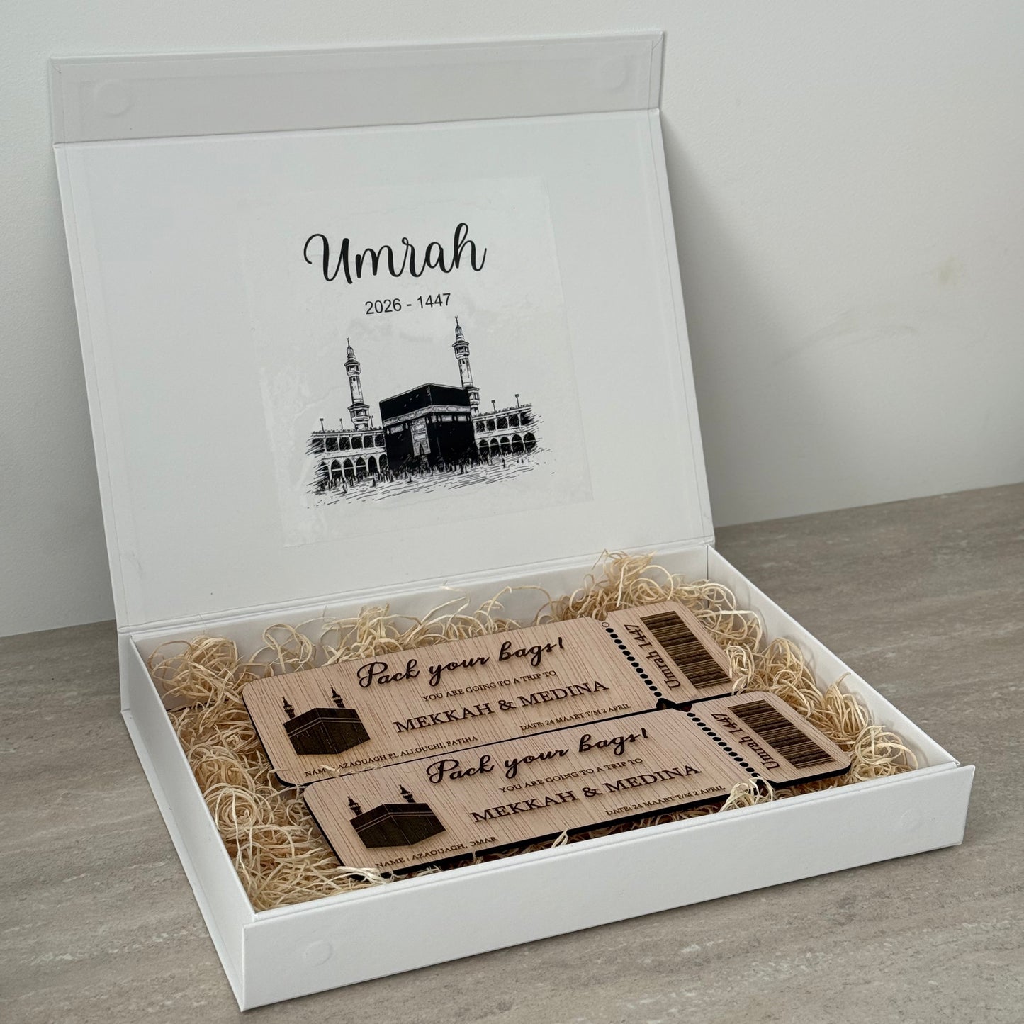 Geschenkbox boarding pass wit