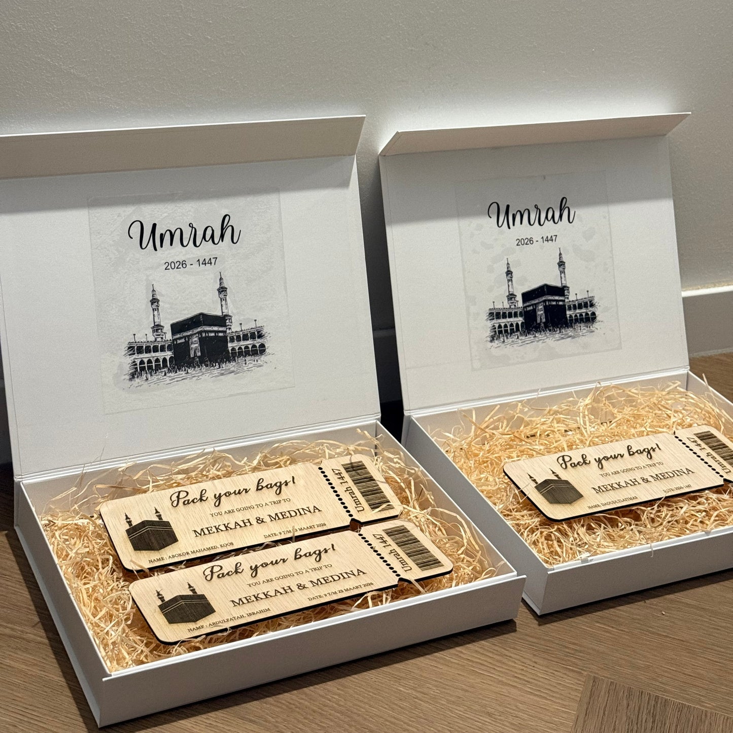 Geschenkbox boarding pass wit