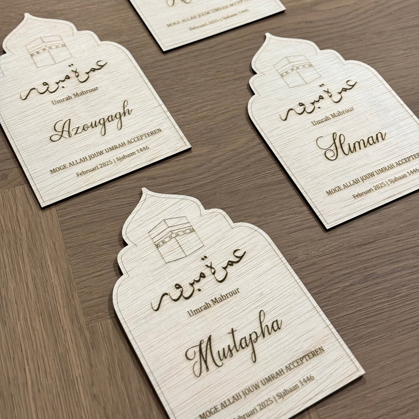 Gepersonaliseerde houten kader Umrah/Hadj